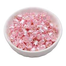 100 hạt nhựa acrylic giả ngọc trai hỗn hợp hình hoa bốn cánh, chuông và hoa lan, phụ kiện làm mặt dây chuyền thủ công DIY. - A - Xem 12