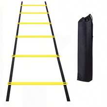 Adjustable Agility Ladder, Football Basketball Fitness Speed Training Ladder, Coordination & Agility Training Soft Ladder Equipment - Yellow - View 2