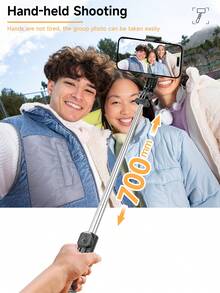 Mini Selfie Stick Tripod With Bluetooth Wireless Remote Control, 360° Rotation Phone Holder,Extendable Smartphone Ground Stand, Compatible With IPhone Android For Travel, Vlogging, Live Streaming, Video Recording ,Photo Shooting - 查看 7