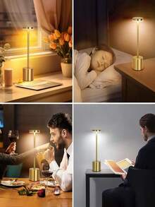 1/2pcs Modern Touch Control Dimmable LED Desk Lamp, Wireless Portable, 3 Color Temperatures, USB Rechargeable, Suitable For Bar, Restaurant, Living Room, Bedroom, Outdoor Tabletop Lighting, Perfect Gift - Desk Lamp - View 8
