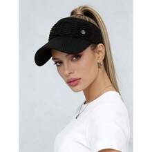 1pc Unisex Adjustable Sun Visor Hat, Casual Multifunctional Breathable Sun Protection Cap, Suitable For Daily Wear, Fashion & Versatile - M-marked Visor - View 4