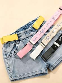 A Cartoon-Patterned Elastic Invisible Waistband - No Buckle, Adjustable Elastic Belt For Teenager, Comfortable Stretch, Can Extend Up To 60Cm/23.64In - Multicolor - View 3