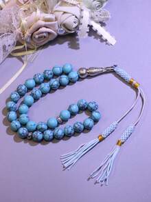 33颗穆斯林日常祈祷念珠，祈祷念珠手链，穆斯林祈祷念珠串，沙特阿拉伯祈祷念珠手链，树脂祈祷念珠手链，节日礼物 - 彩色 - 查看 3