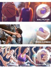1pc Silicone Grip Ball, Finger Strength Trainer, Finger Resistance Training Equipment For Fitness, Yoga And Sports - Multicolor - View 8