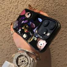 Tema de montaje oscuro con personajes de la cultura pop.funda de teléfono Fundas compatibles con ,Apple,VIVO,OPPO,,, y Honor.Fabricadas en silicona TPU,ofrecen protección contra golpes y caídas. - Negro - Ver 6