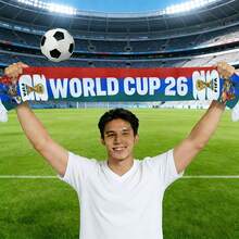 1条FIFA足球围巾，2026世界杯加油围巾，足球迷专属装饰品，比赛日支持主队的必备围巾 - 彩色 - 查看 2