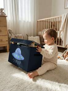 1 hộp đựng đồ gấp gọn dung tích lớn, in họa tiết nàng tiên cá, có nắp đậy và tay cầm, thích hợp cho phòng trẻ sơ sinh, phòng ngủ, đựng quần áo trẻ em, cất đồ dưới gầm giường, đựng đồ chơi. - Nhiều màu - Xem 4