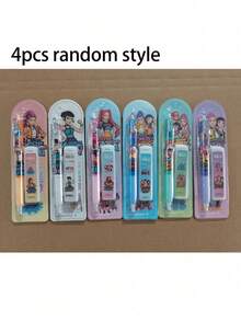 Bộ 4 bút chì bấm 0.5mm chủ đề nhóm nhạc nữ K-POP, hộp trưng bày, bút chì rút kèm hộp bảo vệ và ruột chì thay thế, viết trơn tru, dụng cụ học tập cho học sinh và thanh thiếu niên. - Nhiều màu - Xem 5