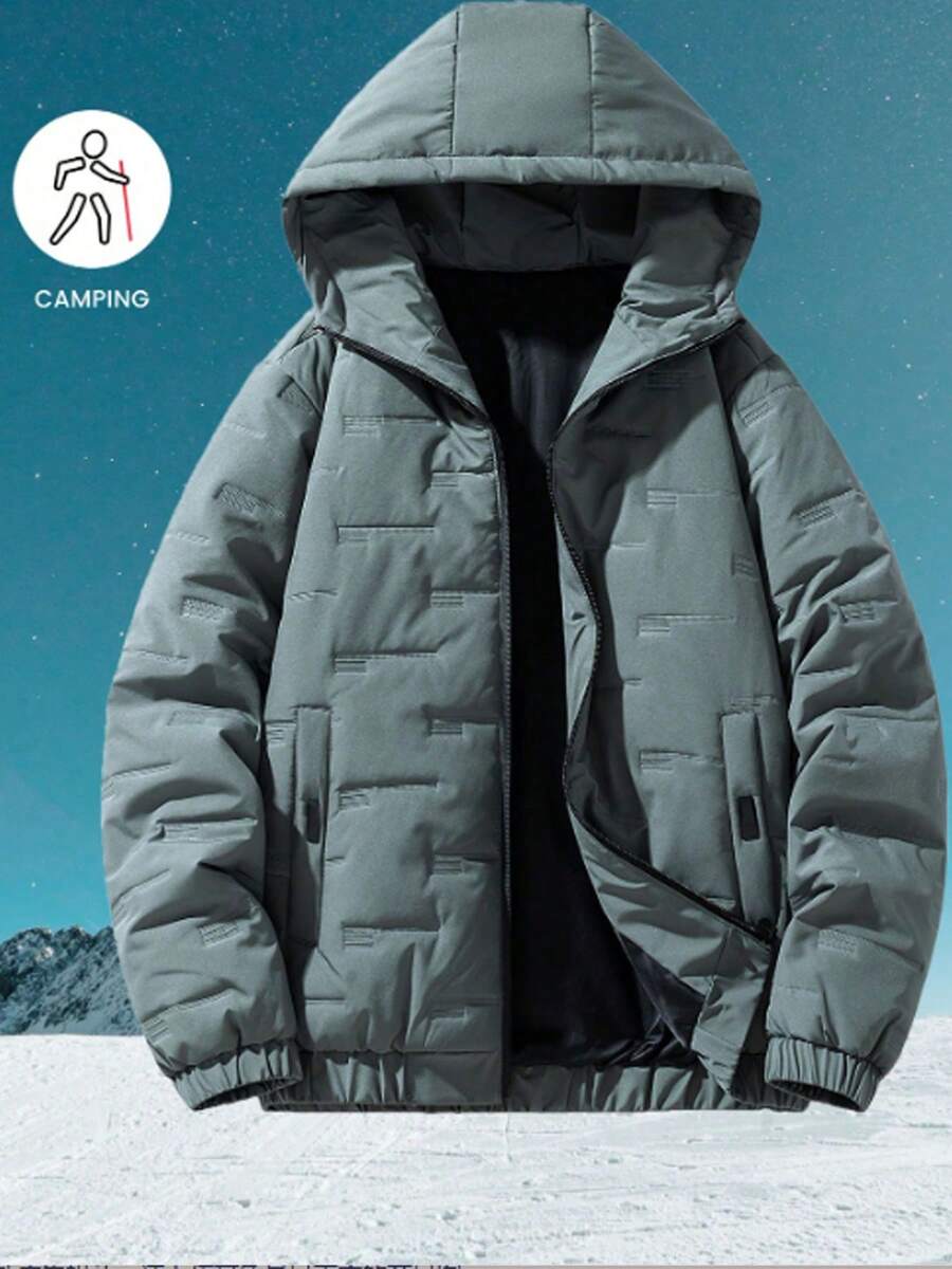 Chaqueta delgada para exteriores de invierno para hombres, con capucha, nueva ropa de invierno casual - verde menta - Ver 1