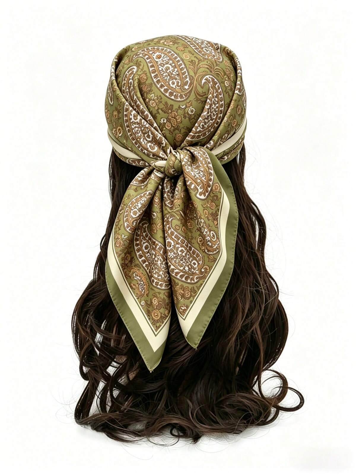 1 pièce Bandana pour femme 26.77"/68cm Foulard carré en faux soie imprimé, bandeau multifonctionnel mode et respirant pour femme, fichu, accessoire d'habillage 2
