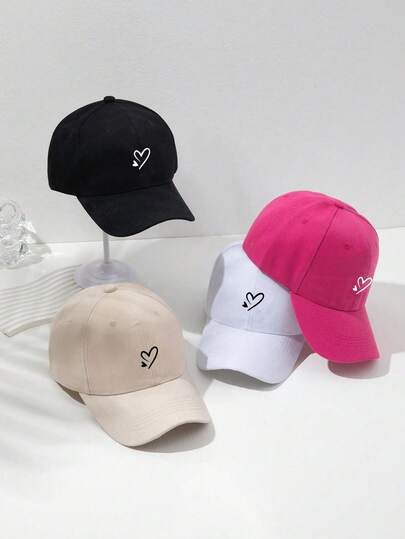 1pc 2-Pack Heart Graphic Baseball Cap, Unisex Outdoor Sun Visor Hat, Essential Casual Sports Cap, Great Gift For Family And Friends