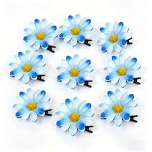 9pcs Blue Daisy Hair Clips, Cute Party Headpiece, Gift For Friends - Baby Blue - View 3