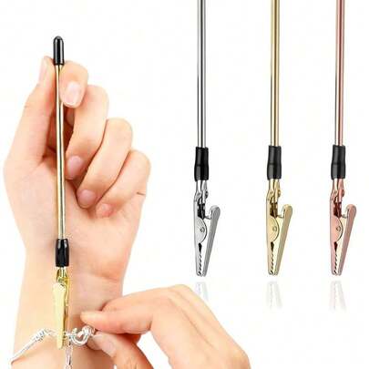 1PC Multicolor Bracelet Helper Tool,Bracelet Wearing Auxiliary Tool,Accessory Auxiliary Tools,Hand Bracelet Fasten Helper Alligator Clips For Joints For Women Jewelry Tools Fastening And Hooking Equipment For Jewelry Bracelet Necklace
