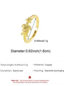 1 chiếc nhẫn hở điều chỉnh được hình rùa biển và sao biển mùa hè, phụ kiện trang sức thời trang phù hợp cho hàng ngày, dự tiệc và đi biển. - Nhiều màu - Xem 10