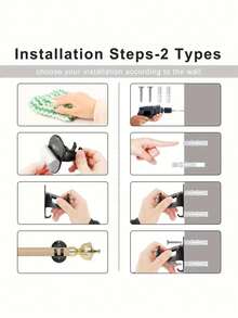 4pcs Self-Adhesive Curtain Rod Brackets, Adjustable Curtain Rod Hooks Without Nails, Suitable For Bathroom, Kitchen, Hotel - Multicolor - View 5