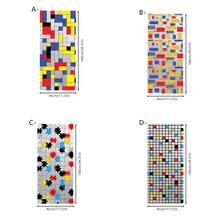 1/4pcs Mondrian Style Privacy Static Cling Window Film, Geometric Abstract Art Colorful Mosaic Frosted Sticker, Removable Waterproof, Suitable For Living Room Bathroom Kitchen Decorative Colored Glass Window Tint - Multicolor - View 2