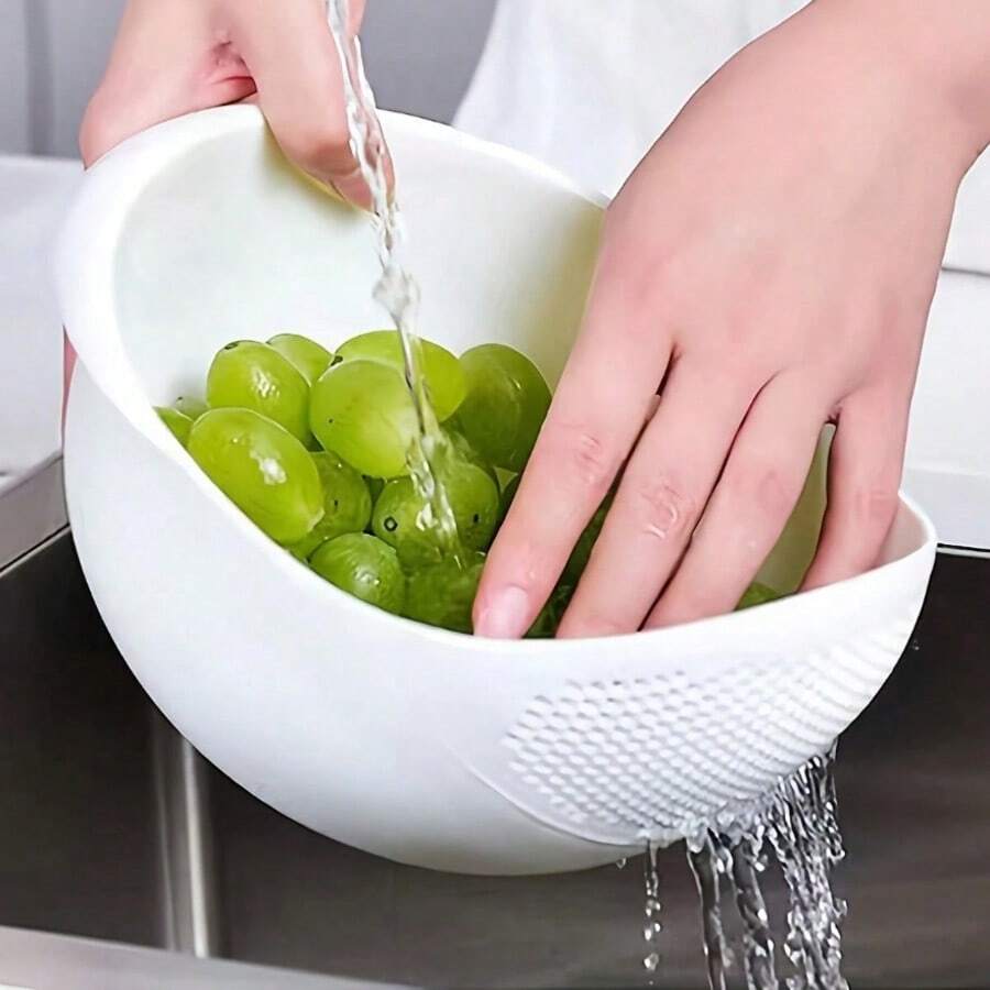 1pc 10-Inch Plastic Kitchen Colander - For Washing Vegetables, Fruits, Salads And Pasta | Durable Perforated Design, Easy To Clean And Store | Perfect For Meal Prep, Home Cooking And Restaurants