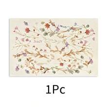 1pc Floral Print Linen Placemat, Breakfast Mat, Coffee Coaster, Bowl Pad, Kitchen Accessory, Easy To Clean Dining Mat, Suitable For Home, Restaurant, Dining Decor, Holiday Gift, Gift For Friends, Multi-Piece Set - Multicolor - View 31
