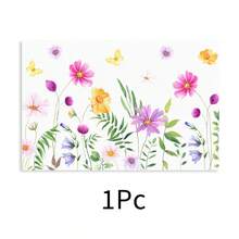 1pc Floral Print Linen Placemat, Breakfast Mat, Coffee Coaster, Bowl Pad, Kitchen Accessory, Easy To Clean Dining Mat, Suitable For Home, Restaurant, Dining Decor, Holiday Gift, Gift For Friends, Multi-Piece Set - Multicolor - View 26