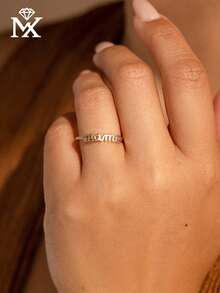 Anillo personalizado con nombre en inglés, anillo personalizado con inicial, anillo personalizado delicado, anillo apilable, regalo del Día de la Madre - Multicolor - Ver 9