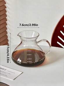 1pc Handmade Coffee Pot, Large Capacity Coffee Sharing Pot, Heat-Resistant Glass, Hanging Ear Cup, Transparent Glass Coffee Pot - Transparent - View 9