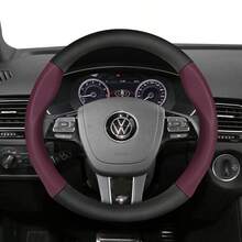 Hocasen 方向盤套 磨砂碳纖維紋理皮革結合穿孔透氣PU皮革 適用於 Tiguan/Golf/Polo/Passat/Jetta/ID.3/ID.4/Atlas/Teramont/Taos/T-Cross/Taigo/Touran/Multivan/Caddy/Amarok/Crafter/Transporter - Perforated Steering Wheel Cover - 查看 16