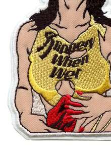 1pc Bon Jovi Girl Patch Slippery When Wet Embroidered Iron On - Multicolor - View 5