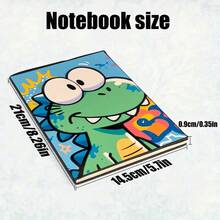 Kawaii Green Big Eyes Dinosaur A5 Hardcover Notebook - Black - View 5
