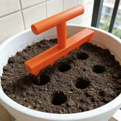 Garden Seeding Hole Puncher, Home Vegetable & Flower Seedling Hole Puncher, Balcony Garden Seeding Tool, Precise Hole Punching & Planting Tool For Potted Plants And Garden