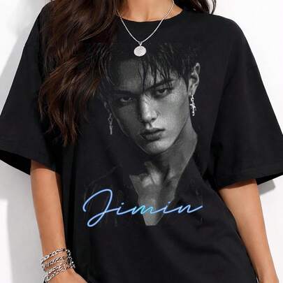 Jimin ShirtMinimal Aesthetic Streetwear DesignGift For Jimin FansJimin T ShirtKorean Idol Fan Art T-ShirtKorean Style Lo