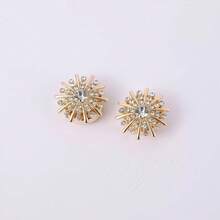 1pc Luxury Rhinestone Flower Metal Buttons, Decorative Fur Coat Buttons For Suit, Overcoat, Sweater & Jacket Clothing Accessories - 1pcs - View 8