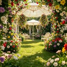 10 piezas de enredaderas colgantes de margaritas de espinaca falsa, flores artificiales multicolor, guirnalda de combinación DIY, para arco de boda, balcón, decoración de pared de jardín, fiesta de primavera - Multicolor - Ver 8
