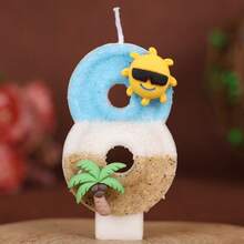 1PC Ocean Beach 0-9 Number Birthday Candle Creative New Style, Summer Beach Theme, Suitable For Cake Decoration, Dessert Table, Party Birthday Celebration Candle. - View 17