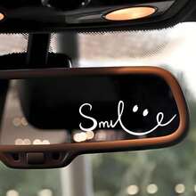 1 pieza Pegatina decorativa para coche, texto "Sonríe" Pegatina decorativa con cara sonriente, pegatina pequeña y bonita, adecuada para decorar el espejo retrovisor del coche, el panel trasero del teléfono móvil, el espejo del hogar - etiqueta engomada - Ver 5