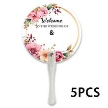 Personalized Wedding Hand Fan, Customizable With Name, Date, Photo And Other Information. Plastic Handle, Suitable For Weddings, Bride Celebrations And Outdoor Events - Multicolor - View 24