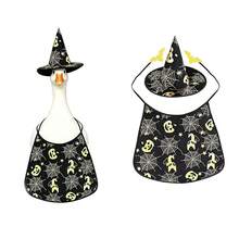 Porch Goose Halloween Outfit Witch Hat And Cape Set For 23 Inch Lawn Goose Statue Clothes Outdoor Yard Art Decoration - Black - View 6