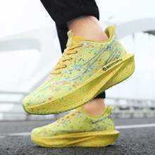 2026 Nuevos zapatos deportivos casuales unisex de alta calidad, ligeros. Parte superior de malla transpirable, suela gruesa con absorción de impactos, cordones delanteros, suela de goma con placa de carbono antideslizante. Adecuados para uso diario, festivales, maratones. Disponibles en múltiples colores para parejas. - Dorado - Ver 7