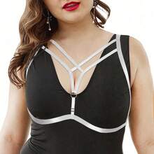 Women's Strappy Elastic Bralette Unlined Cage Hollow Out Strappy Bra - A - View 9