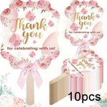 10把婚礼扇，感谢宾客与我们一同庆祝，手持折扇，新娘伴娘礼物，教堂舞会礼品 - A - 查看 14