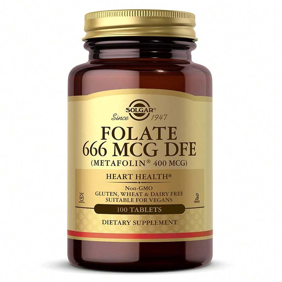 Garden of Life Solgar Folate 666 MCG DFE (Metafolin® 400 MCG), 100 Vegan Tablets - 100 Count - View 1
