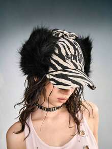 ROMWE Gothic Baseball Cap Women Punk Style Adjustable Unisex Soft Cotton Hat Fashion Y2K Streetwear Accessory - 淺褐色的 - 查看 2