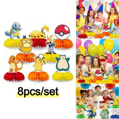  Pokemon Theme Party Decoration Set - Hanging Flags And Decorations, Suitable For Birthday, Halloween, Christmas Parties, Christmas Home Decor, Christmas Gifts, Christmas Ornaments