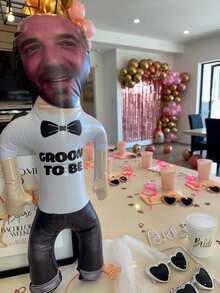 Custom Party Prank Props Fun Bachelor Bachelorette Party Props Inflatable Pillow Bride Party Prank Gifts Groom Face Mask Doll Bachelorette Party Favor, Unique Gift - Multicolor - View 5
