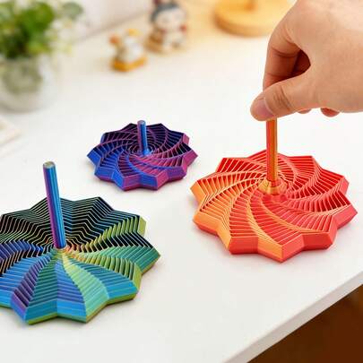 4pcs,Handmade 3D Printed Star Shaped Stress Relief Toy, Desktop Decor For Home & Office, Multicolor Sensory Toy To Relieve Anxiety