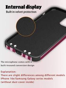 1 pieza Funda protectora de teléfono con estampado de perrito a rayas de colores para fiestas y vacaciones, anti-caída, anti-polvo, impresión colorida y artesanía de parche de cuero, diseño de orificio de altavoz con amplificador de sonido, compatible con iPhone 17PM/16PM/15PM/17/16/15/14/13/12/11, Galaxy S22/23/24, Feliz Navidad y Felices Fiestas Lunares Super Fibra PU - Rojo violeta - Ver 10