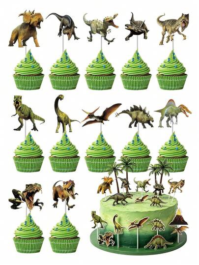 30 chiếc que cắm bánh cupcake hình khủng long, que cắm bánh cupcake hình khủng long gầm, đồ trang trí bánh sinh nhật hình khủng long, tiệc chủ đề khủng long, tiệc mừng em bé, quà tặng.