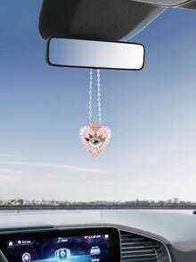 1 pieza Colgante del espejo retrovisor del coche de la serie rosa del ojo del diablo, accesorios de decoración interior - A - Ver 2
