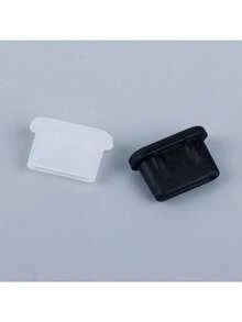 10/20 piezas Tapón antipolvo USB-C - Cubiertas flexibles y suaves a prueba de polvo para teléfonos inteligentes, tabletas, cámaras, lectores electrónicos, negro y blanco, resistente a los arañazos, diseño minimalista, protección duradera - Talla única - Ver 7