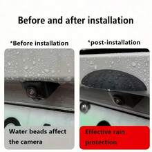 1 pieza Cubierta de lluvia de silicona engrosada y ensanchada para cámara trasera de automóvil, fácil instalación, se ajusta a todos los modelos, protege la cámara del automóvil en clima lluvioso, diseño elegante, protección duradera. 2 piezas Protector de lente de cámara panorámica de 360° para automóvil, protección de lente de cámara de reversa, a prueba de polvo, anti-arañazos, anti-colisión, juego combinado con cubierta de lluvia para cámara trasera - B - Ver 9