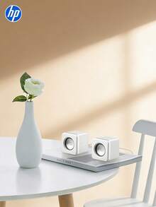 HP NS1 Pro 有线扬声器，USB + 3.5mm 音频接口，白色简约设计，1.3 米线缆长度，桌面扬声器 - 查看 3